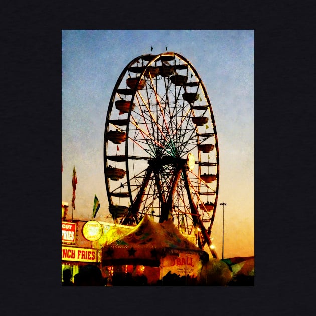 Carnival Midway - Ferris Wheel at Night by SusanSavad